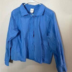 Maeve Bright Blue Women's Button-up Shirt Women’s Large preppy office wear